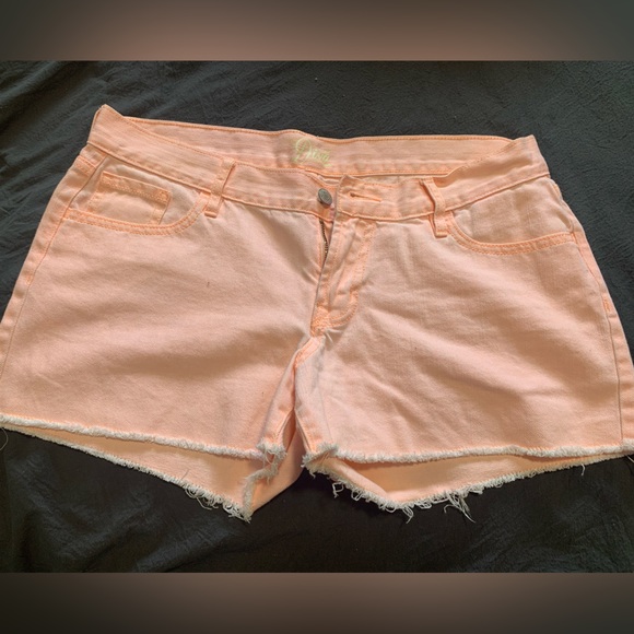 Old Navy size 8 neon orange cut off shorts - Picture 1 of 3